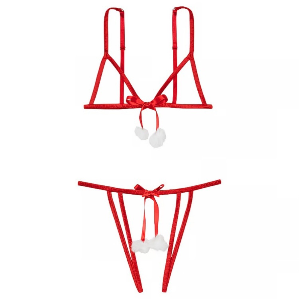 Victoria’s Secret Dream Angels Candy Cane Peekaboo Lingerie Set Medium NWT